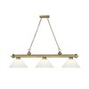 Z-Lite Cordon 3 Light Billiard, Rubbed Brass & Matte Opal 2306-3RB-AMO14